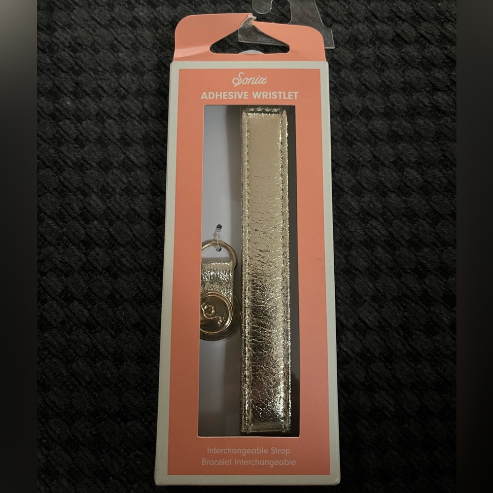 Sonix Adhesive Wristlet - Vegan Leather - Platinum Gold NWT